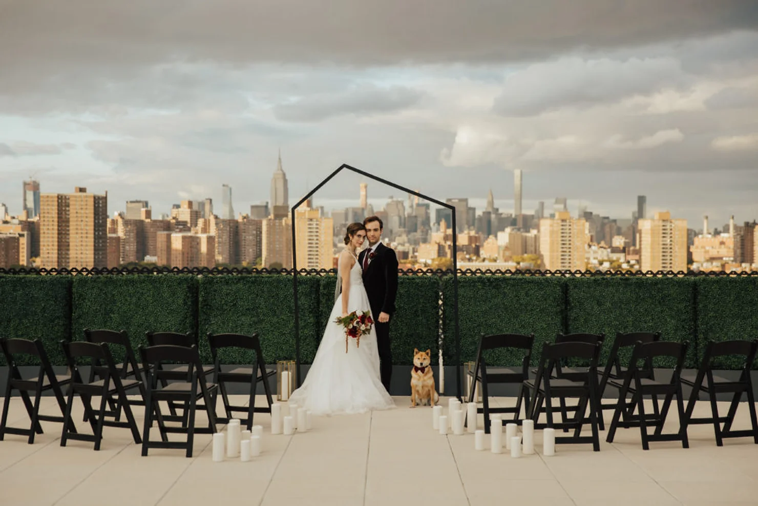 Bride and groom at Bridgepoint wedding venue, Brooklyn, NY