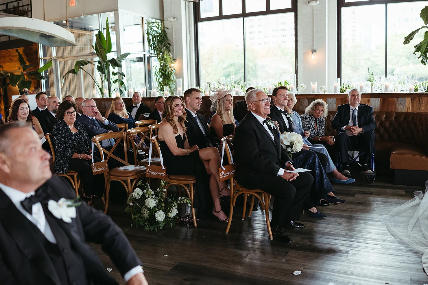 nyc battello wedding dj ceremony guests smiling