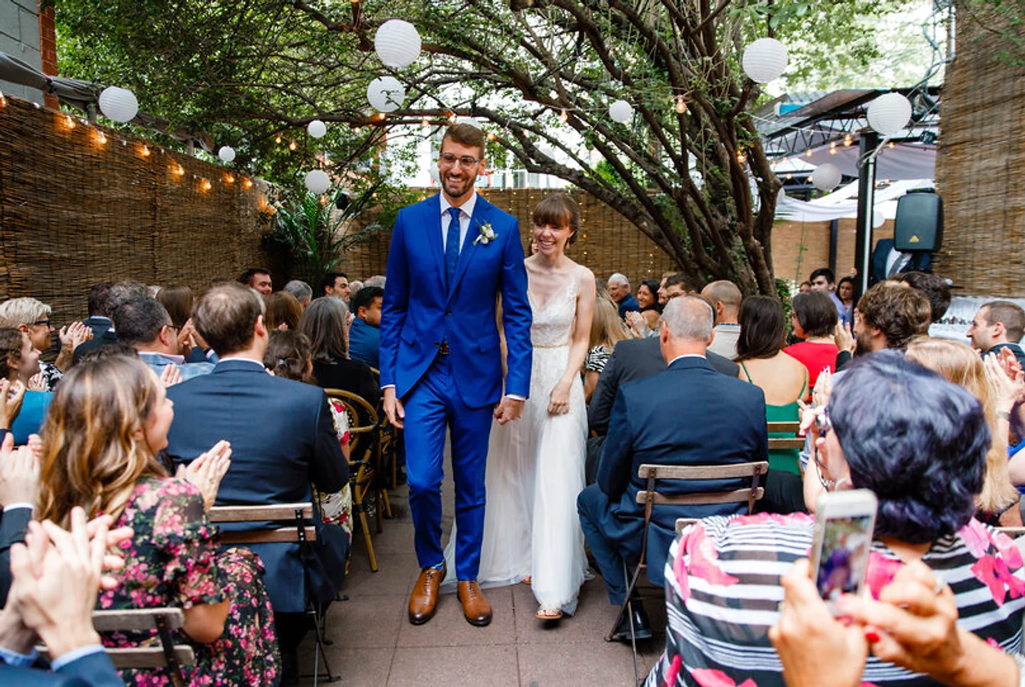 Outdoor wedding at Bacchus Bistro in Brooklyn, NY