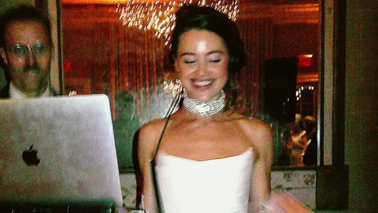NYC Wedding DJ Bride having fun mixing songs