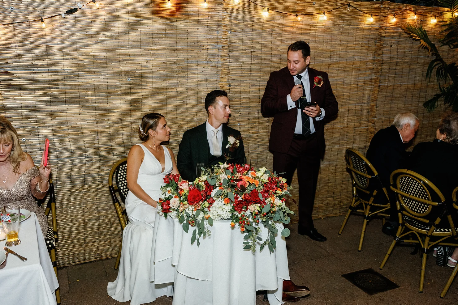 NYC Wedding DJ Bacchus Bistro Best Man speaking